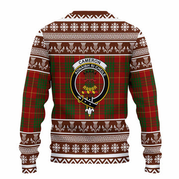Cameron Clan Tartan Christmas Ugly Sweater with Family Crest