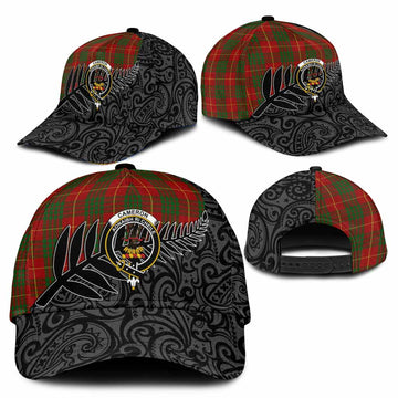 Cameron Crest Tartan Classic Cap with New Zealand Silver Fern Half Style
