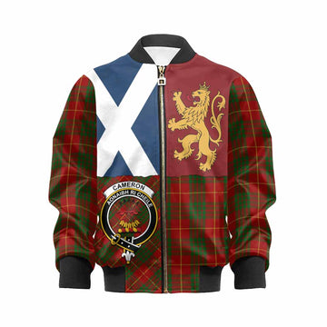 Cameron Crest Tartan Kid Bomber Jacket with Lion Rampant Saltire Style