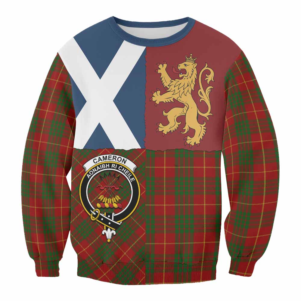 Cameron Crest Tartan Sweatshirt with Lion Rampant Saltire Style