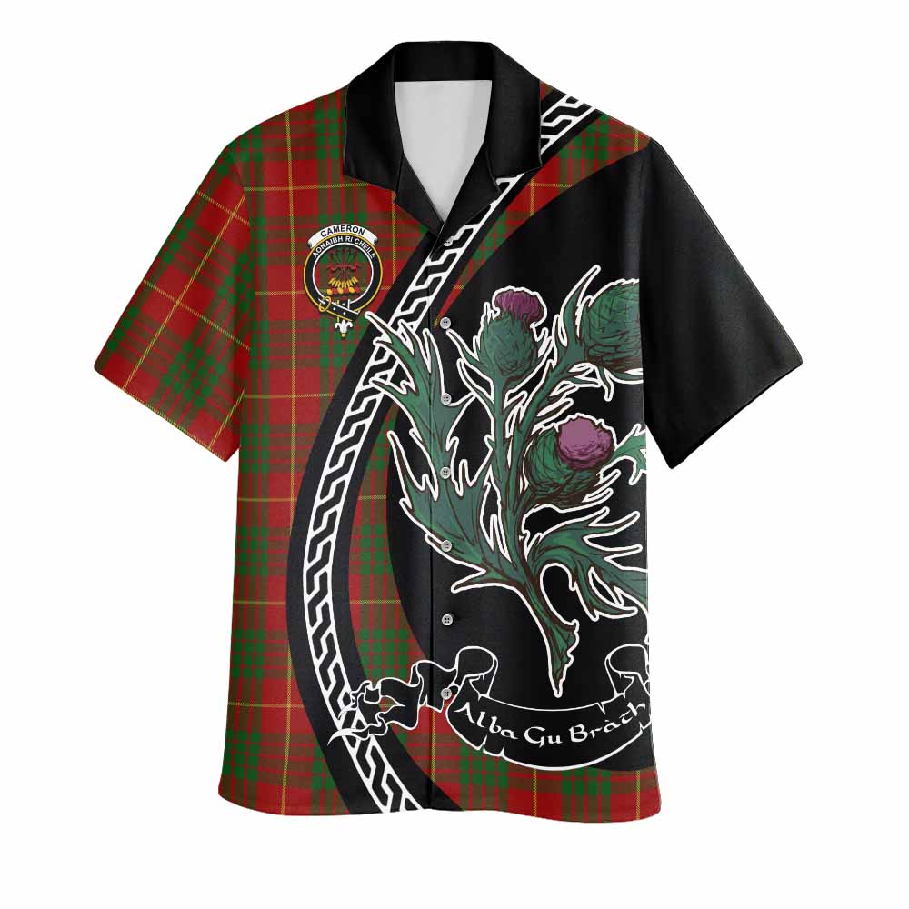Cameron Family Crest Tartan Hawaiian Shirt Alba Thistle Inspired - Tartan Vibes Clothing