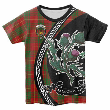 Cameron Family Crest Tartan Kid T-shirt Alba Thistle Inspired - Tartan Vibes Clothing