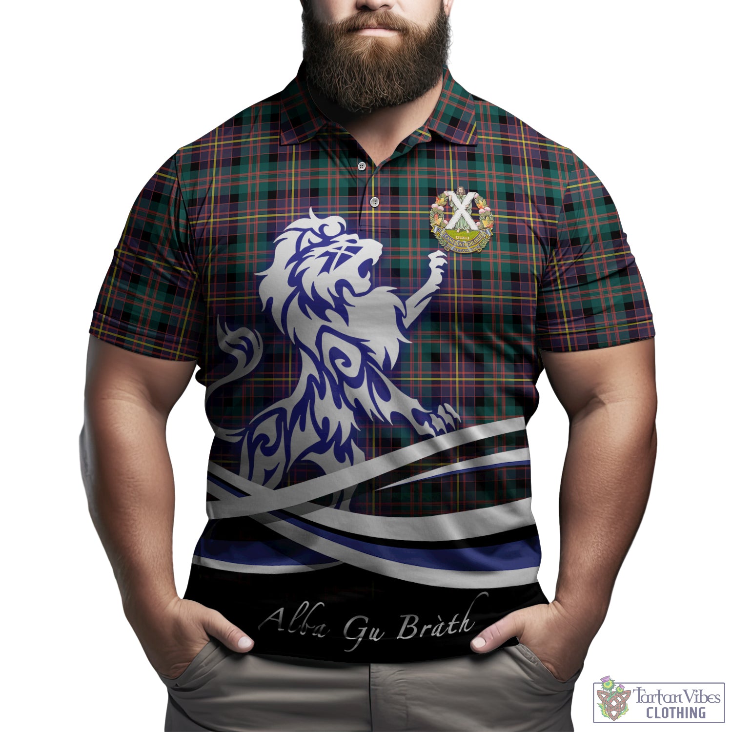 cameron-highlanders-of-ottawa-tartan-polo-shirt-with-alba-gu-brath-regal-lion-emblem