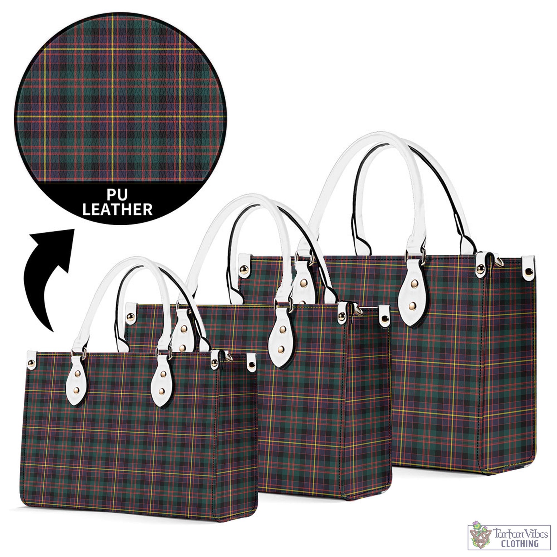 Tartan Vibes Clothing Cameron Highlanders of Ottawa Tartan Luxury Leather Handbags