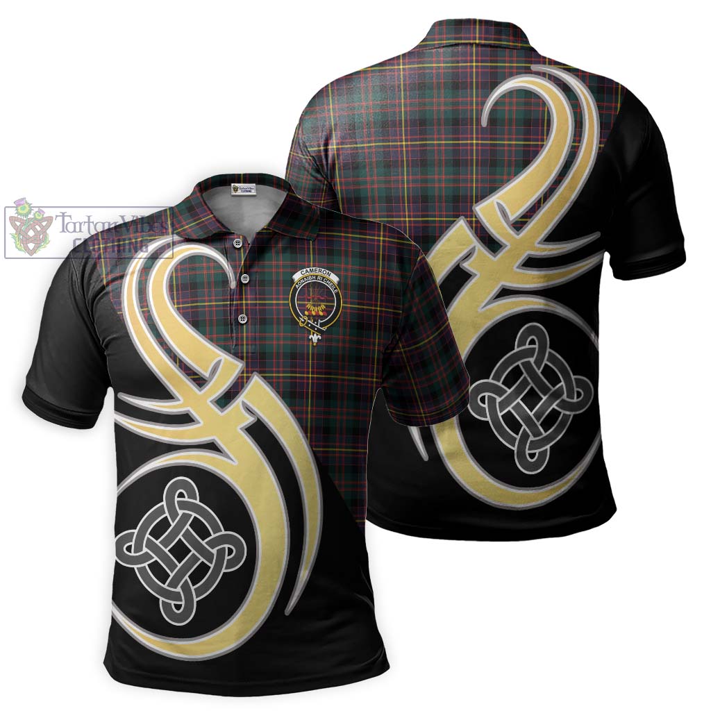 Cameron Highlanders of Ottawa Tartan Polo Shirt with Family Crest and Celtic Symbol Style Kid - Tartan Vibes Clothing
