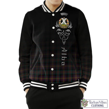 Tartan Vibes Clothing Cameron Highlanders of Ottawa Tartan Baseball Jacket Featuring Alba Gu Brath Family Crest Celtic Inspired