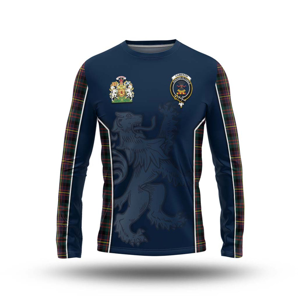 Cameron Highlanders of Ottawa Tartan Long Sleeve T-Shirt with Family Crest and Lion Rampant Vibes Sport Style Unisex - Tartan Vibes Clothing