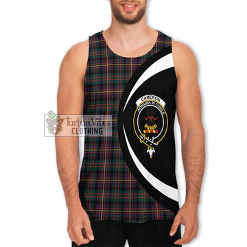 Cameron Highlanders of Ottawa Tartan Men's Tank Top with Family Crest Circle Style Men - Tartan Vibes Clothing