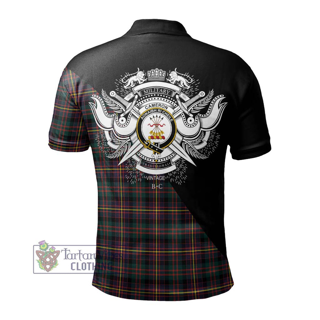 Cameron Highlanders of Ottawa Tartan Polo Shirt with Family Crest and Military Logo Style - Tartanvibesclothing Shop