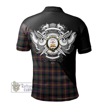 Cameron Highlanders of Ottawa Tartan Polo Shirt with Family Crest and Military Logo Style - Tartanvibesclothing Shop