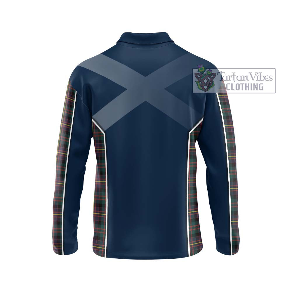 Cameron Highlanders of Ottawa Tartan Long Sleeve Polo Shirt with Family Crest and Lion Rampant Vibes Sport Style - Tartan Vibes Clothing