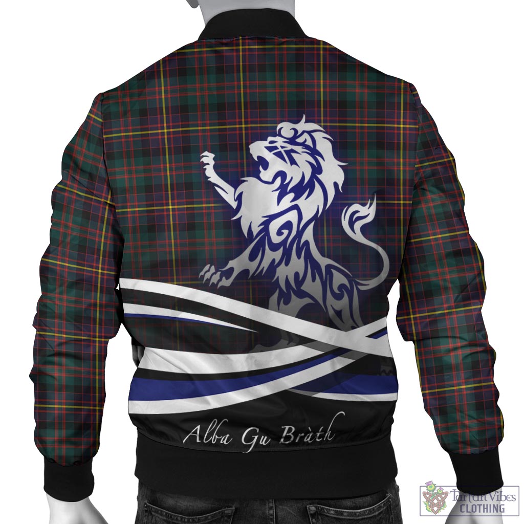 Tartan Vibes Clothing Cameron Highlanders of Ottawa Tartan Bomber Jacket with Alba Gu Brath Regal Lion Emblem