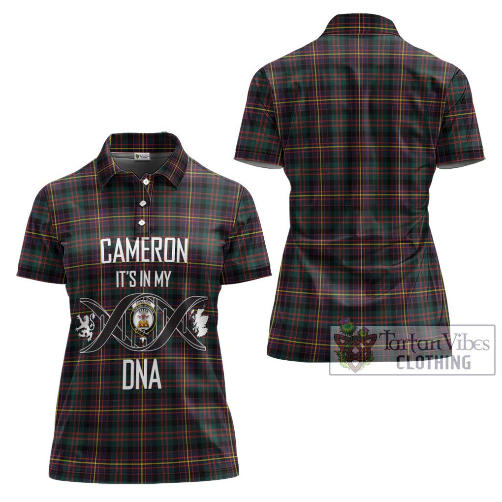 Cameron Highlanders of Ottawa Tartan Women's Polo Shirt with Family Crest DNA In Me Style - Tartanvibesclothing Shop