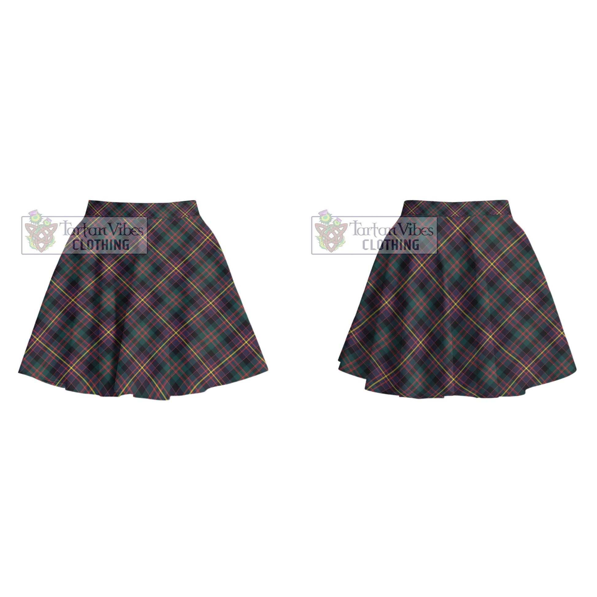 Tartan Vibes Clothing Cameron Highlanders of Ottawa Tartan Women's Plated Mini Skirt