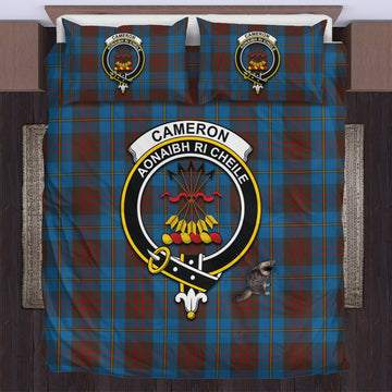 Cameron Hunting Tartan Bedding Set with Family Crest