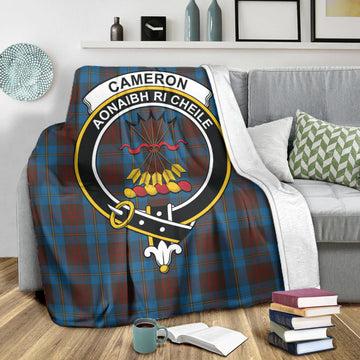 Cameron Hunting Tartan Blanket with Family Crest