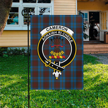 Cameron Hunting Tartan Flag with Family Crest