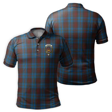 Cameron Hunting Tartan Men's Polo Shirt with Family Crest