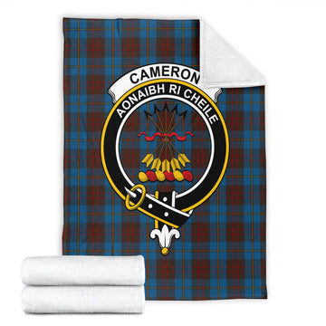 Cameron Hunting Tartan Blanket with Family Crest