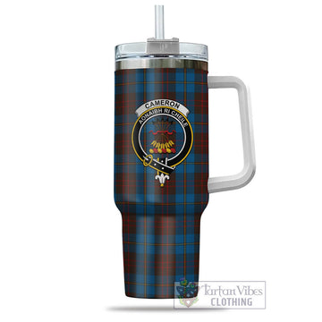 Cameron Hunting Tartan and Family Crest Tumbler with Handle
