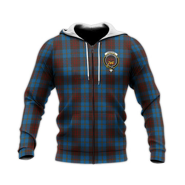 Cameron Hunting Tartan Knitted Hoodie with Family Crest