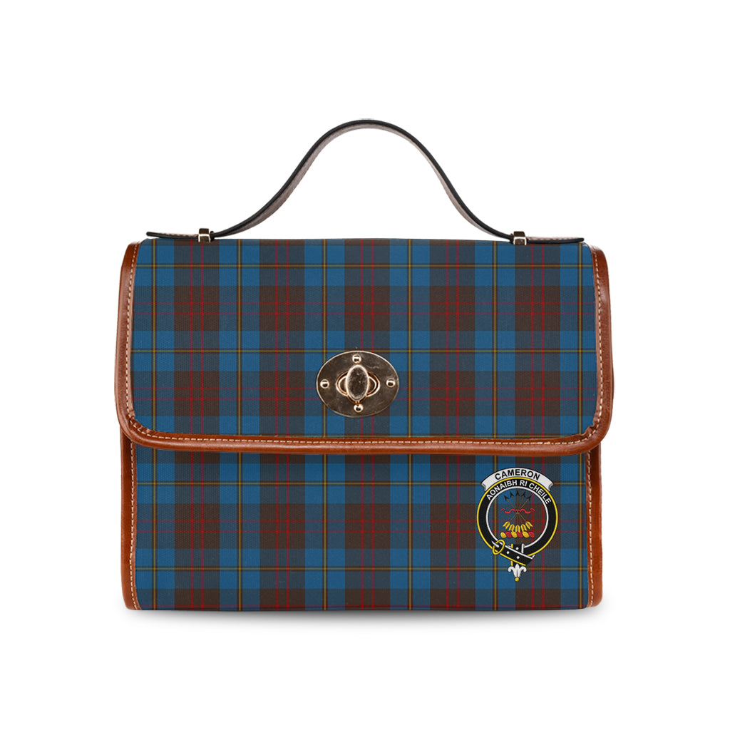 cameron-hunting-tartan-leather-strap-waterproof-canvas-bag-with-family-crest