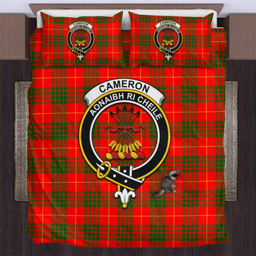Cameron Modern Tartan Bedding Set with Family Crest
