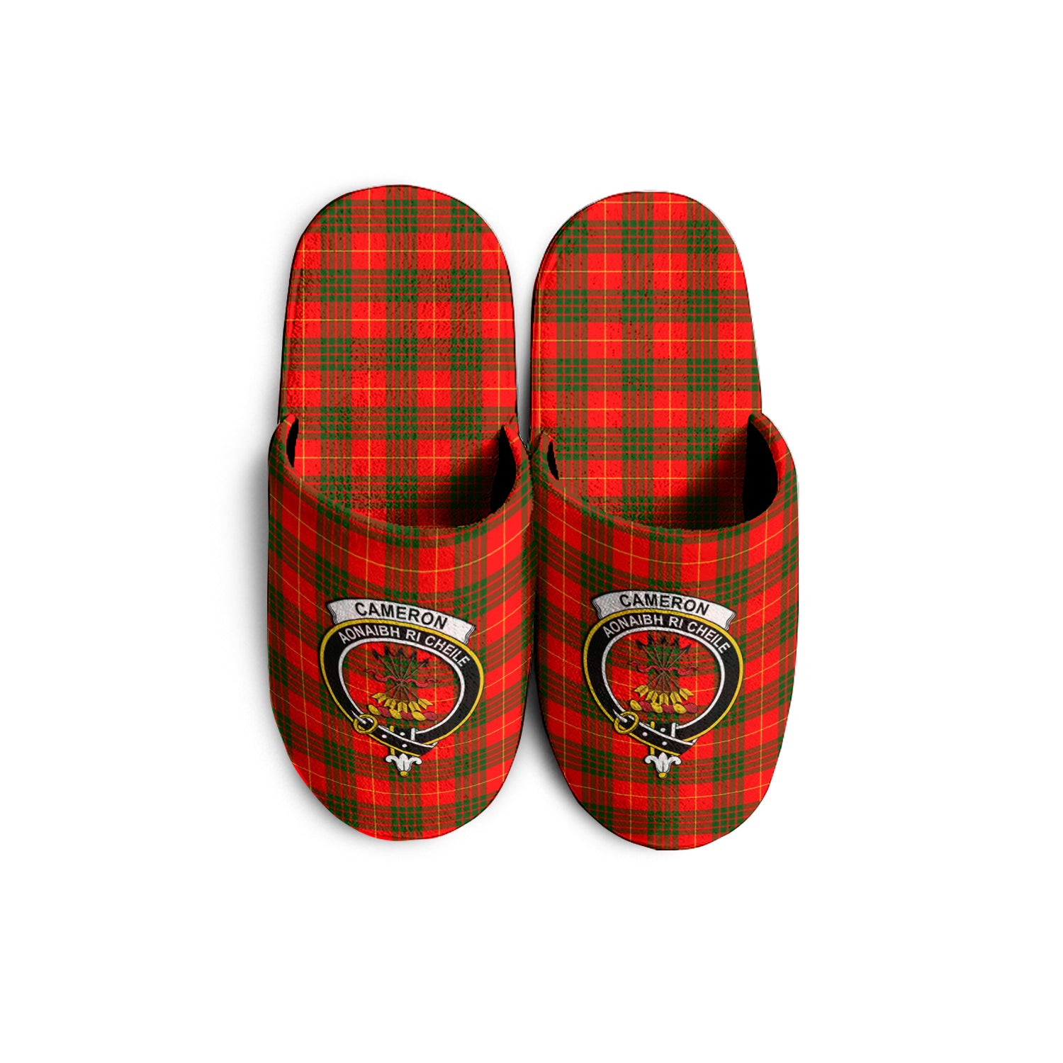 Cameron Modern Tartan Home Slippers with Family Crest - Tartanvibesclothing