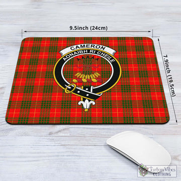 Cameron Modern Tartan Mouse Pad with Family Crest