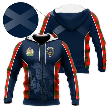 Cameron Modern Tartan Knitted Hoodie with Family Crest and Scottish Thistle Vibes Sport Style