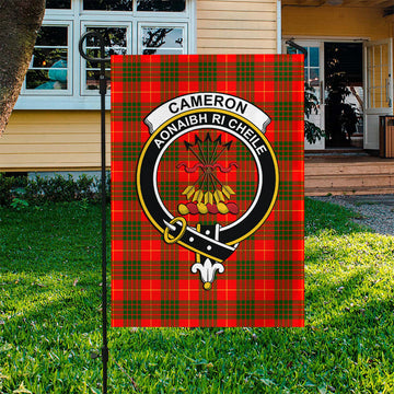 Cameron Modern Tartan Flag with Family Crest