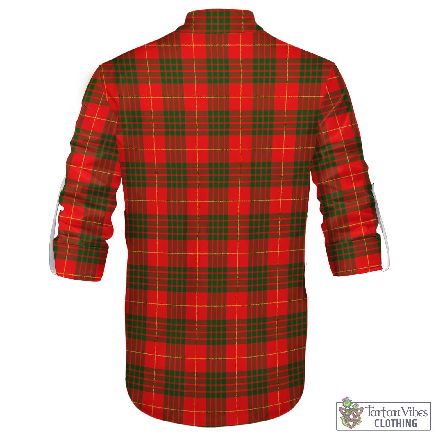 Tartan Vibes Clothing Cameron Modern Tartan Men's Scottish Traditional Jacobite Ghillie Kilt Shirt with Family Crest