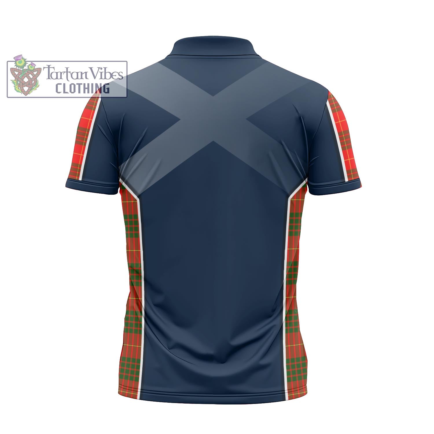 Tartan Vibes Clothing Cameron Modern Tartan Zipper Polo Shirt with Family Crest and Scottish Thistle Vibes Sport Style