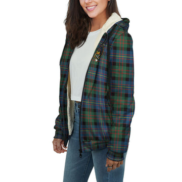 Cameron of Erracht Ancient Tartan Sherpa Hoodie with Family Crest