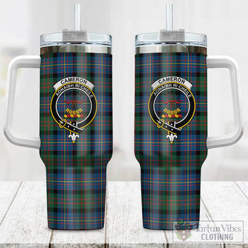 Cameron of Erracht Ancient Tartan and Family Crest Tumbler with Handle