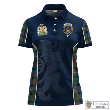 Cameron of Erracht Ancient Tartan Women's Polo Shirt with Family Crest and Lion Rampant Vibes Sport Style