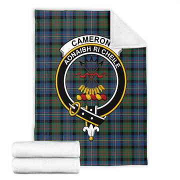 Cameron of Erracht Ancient Tartan Blanket with Family Crest