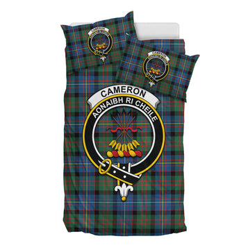 Cameron of Erracht Ancient Tartan Bedding Set with Family Crest