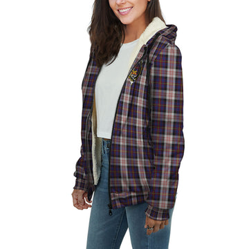 Cameron of Erracht Dress Tartan Sherpa Hoodie with Family Crest