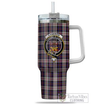 Cameron of Erracht Dress Tartan and Family Crest Tumbler with Handle
