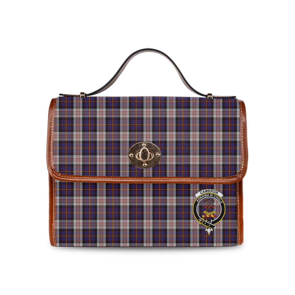 cameron-of-erracht-dress-tartan-leather-strap-waterproof-canvas-bag-with-family-crest