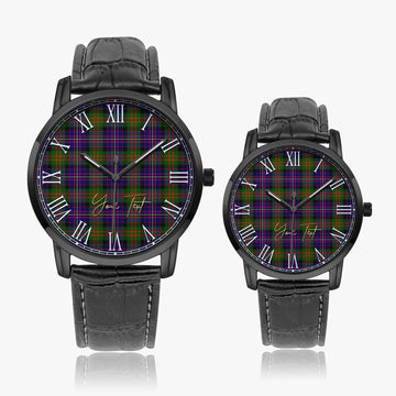 Cameron of Erracht Modern Tartan Personalized Your Text Leather Trap Quartz Watch