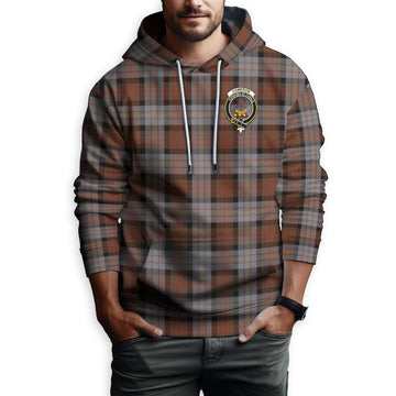 Cameron of Erracht Weathered Tartan Hoodie with Family Crest