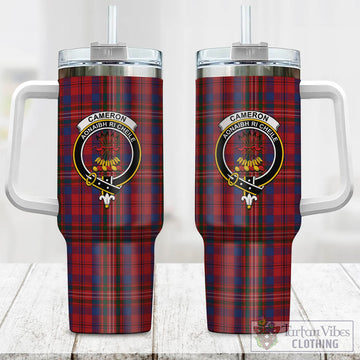 Cameron of Locheil Tartan and Family Crest Tumbler with Handle