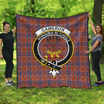cameron-of-lochiel-ancient-tartan-quilt-with-family-crest
