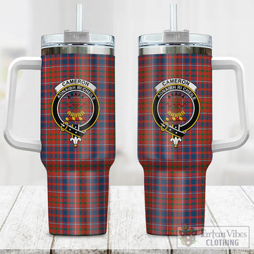 Cameron of Lochiel Ancient Tartan and Family Crest Tumbler with Handle