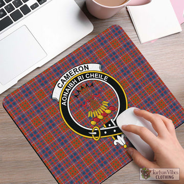 Cameron of Lochiel Ancient Tartan Mouse Pad with Family Crest