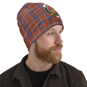 Cameron of Lochiel Ancient Tartan Beanies Hat with Family Crest