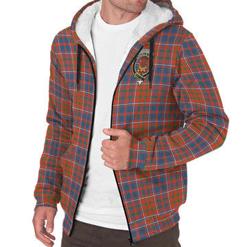 Cameron of Lochiel Ancient Tartan Sherpa Hoodie with Family Crest