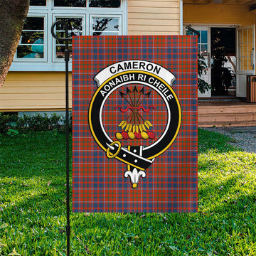 Cameron of Lochiel Ancient Tartan Flag with Family Crest